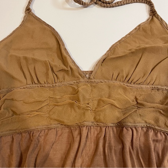 vintage forever21 brown babydoll halter top medium - Picture 5 of 8